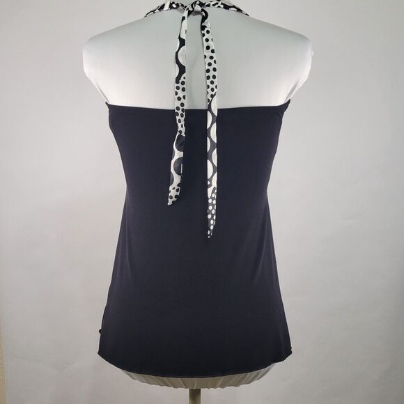 Iz Byer California Y2K halter top black white circles size small - Picture 3 of 11